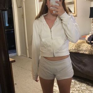 white cropped jacket